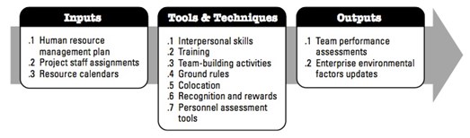 figure 31 inputs, tools & techniques, outputs to develop project team.jpg